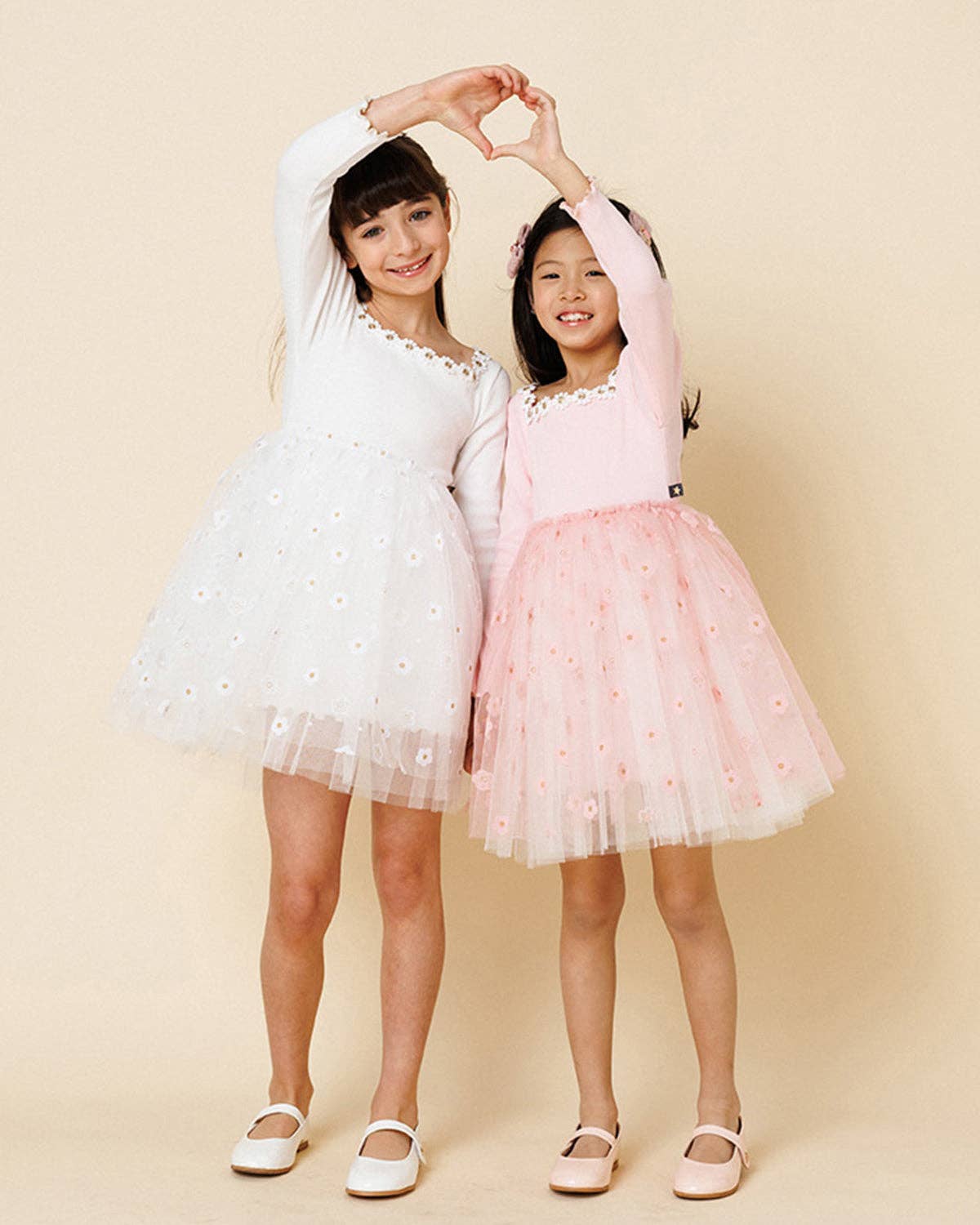 Petite Hailey - Flower Lace Tutu Dress: White / 4
