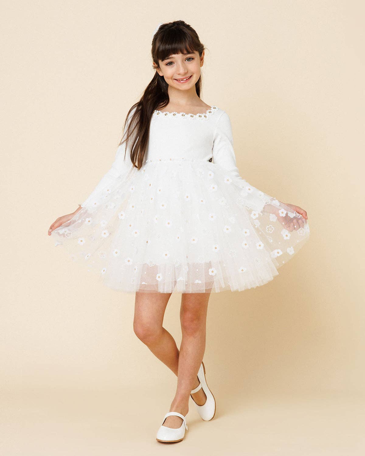 Petite Hailey - Flower Lace Tutu Dress: Pink / 8