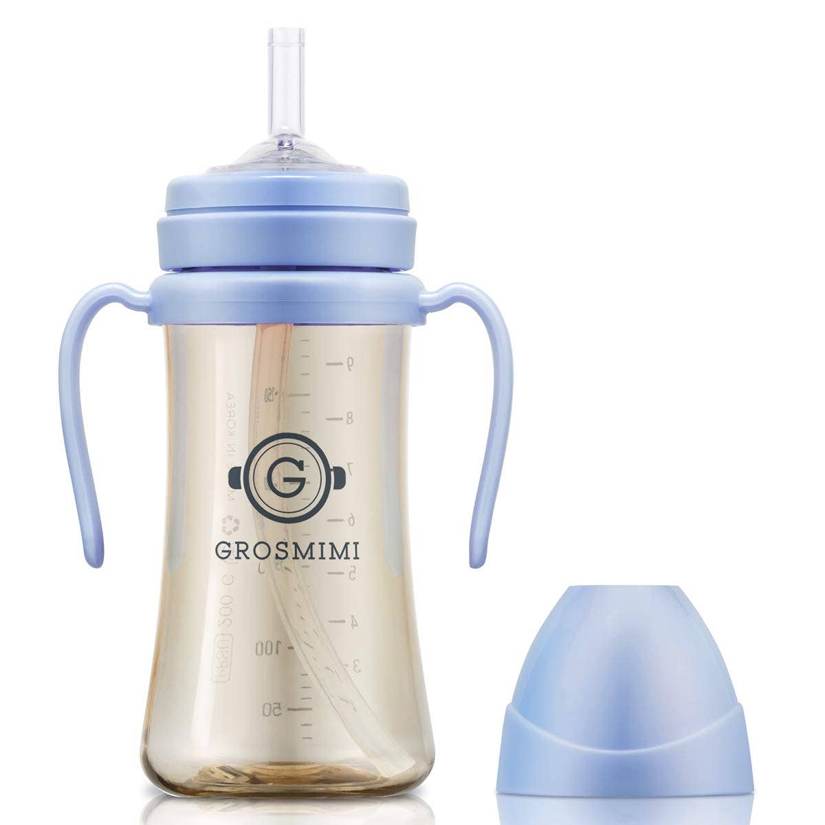 zezebaebae (Grosmimi and Cha&Mom) - Grosmimi PPSU Straw Cup - 10oz (300ml): White