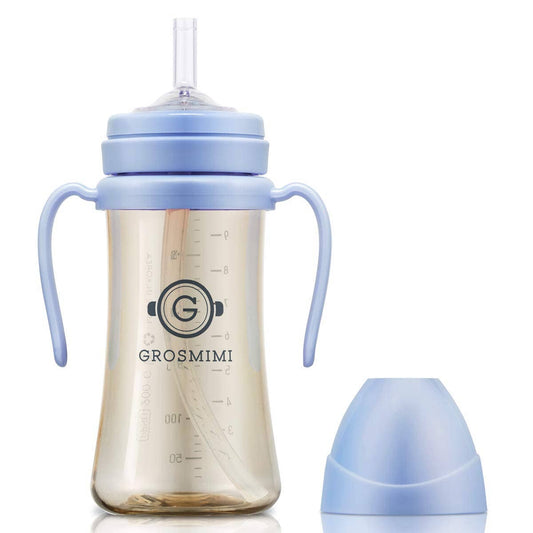 zezebaebae (Grosmimi and Cha&Mom) - Grosmimi PPSU Straw Cup - 10oz (300ml): Skyblue