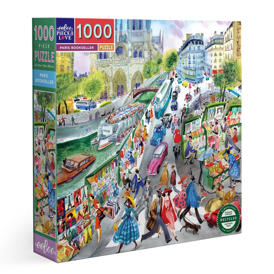 eeBoo - Paris Bookseller 1000 Piece Square Puzzle