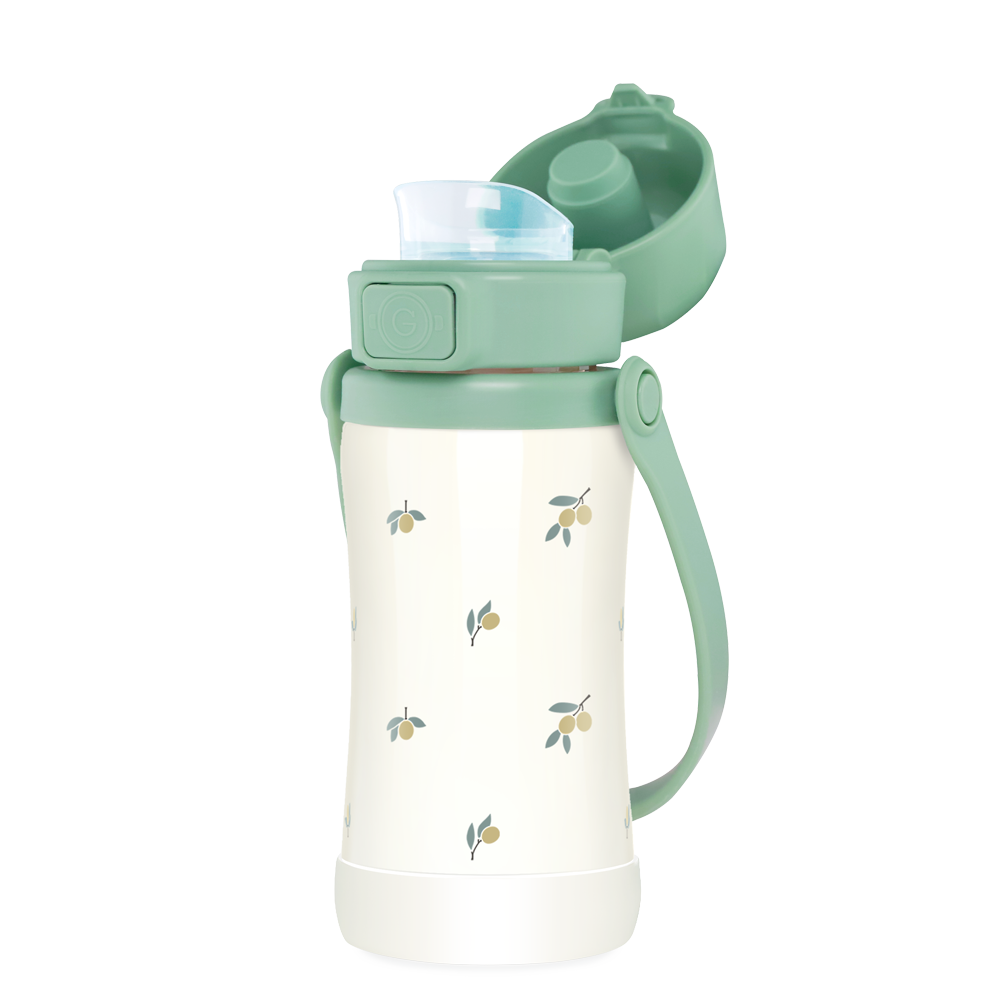 zezebaebae (Grosmimi and Cha&Mom) - Grosmimi Stainless Steel Tumbler - 10oz (300ml): Olive Pistachio