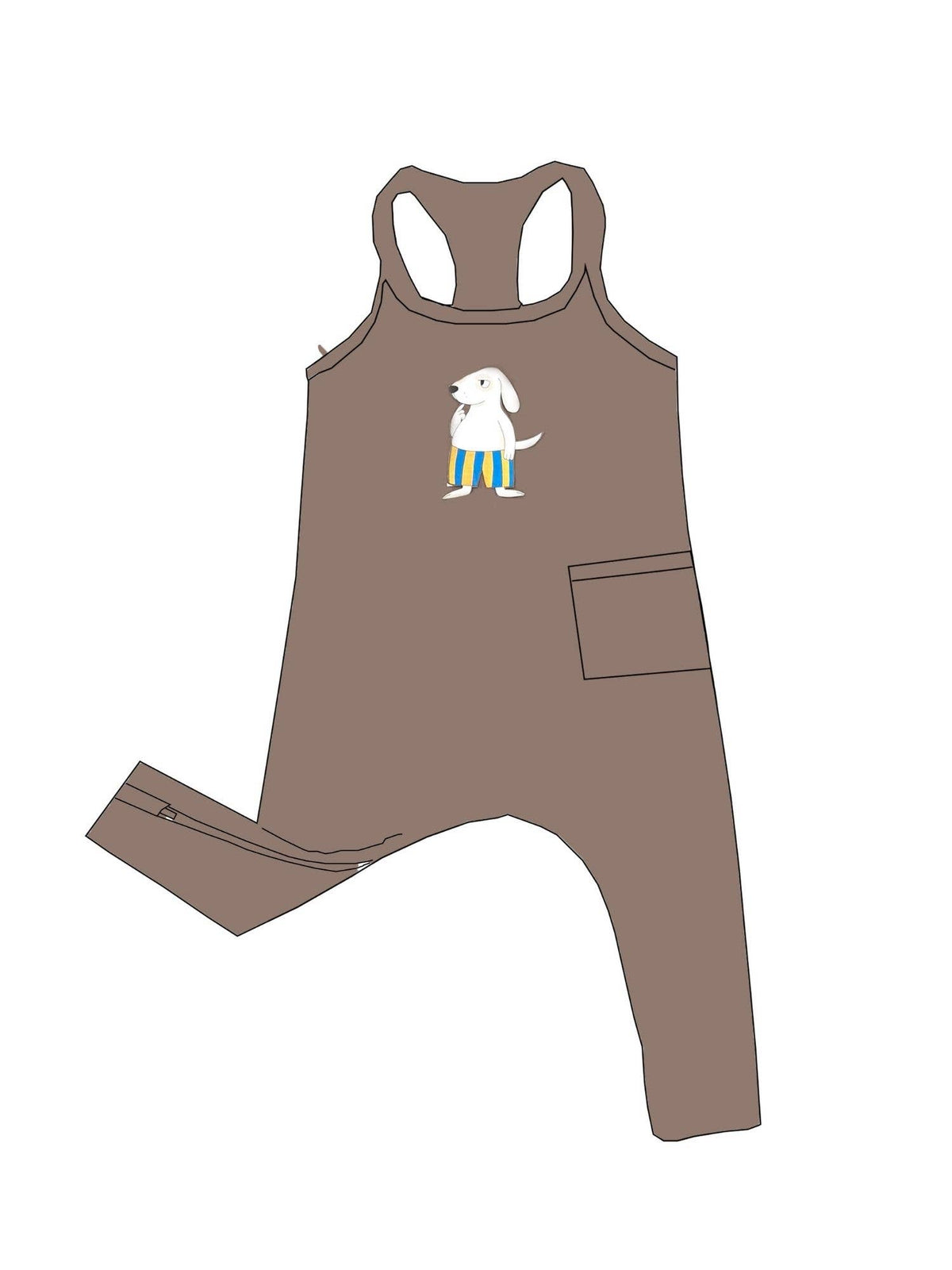 gunamuna - SS26 COTTON TANK ROMPER  : Baseball goose / 2T