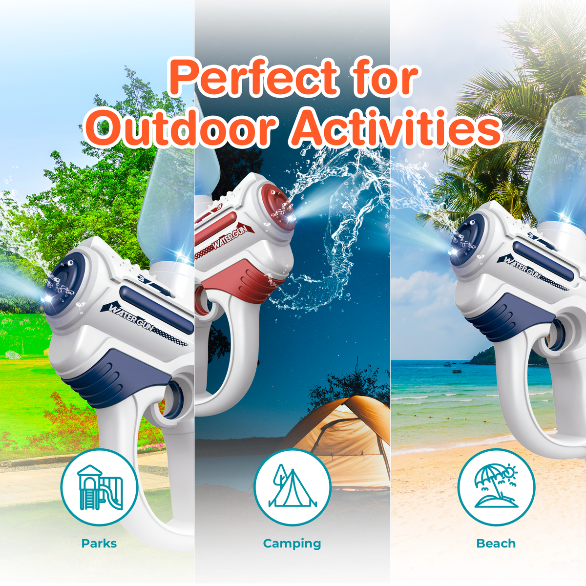 South Beach Bubbles - Light-Up Electric Water Blaster Two-Pack
