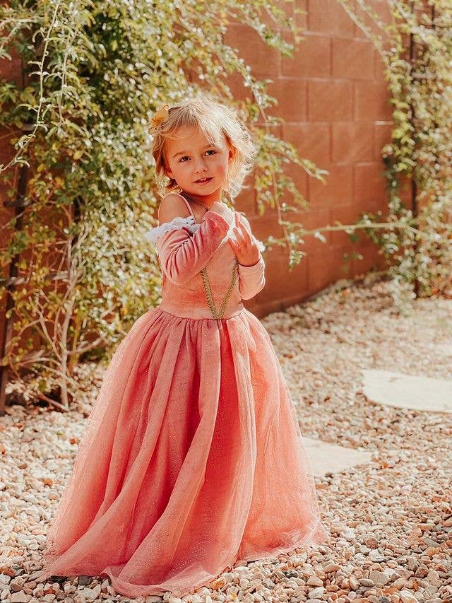 Joy Costumes by Teresita Orillac - Princess Briar Rose pink costume dress: M (6-8 years)