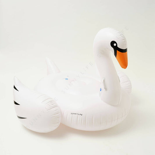 Sunnylife - The Resort Original Luxe Ride-On Float Swan White on White