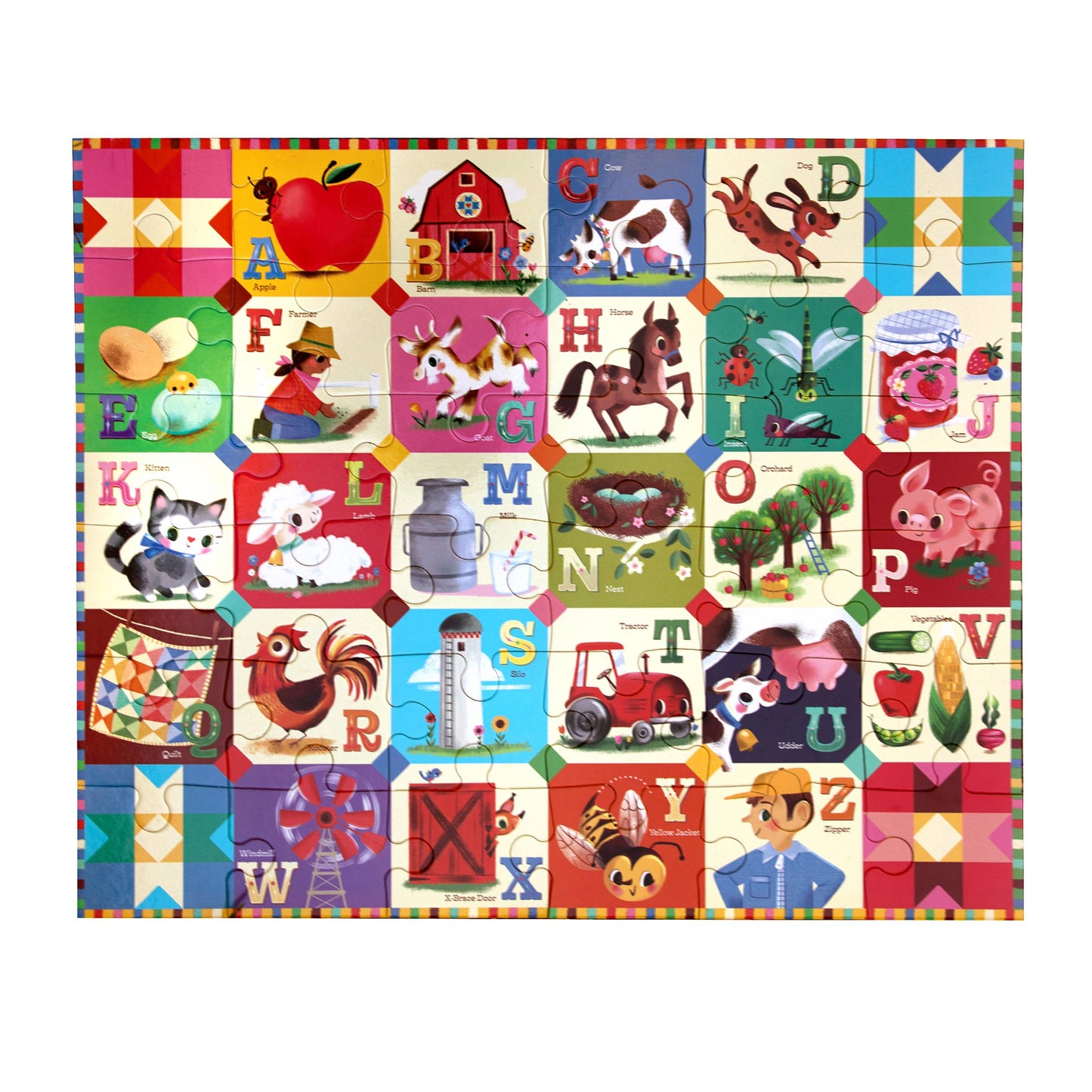 eeBoo - My Farm Alphabet 36 Piece Giant Puzzle