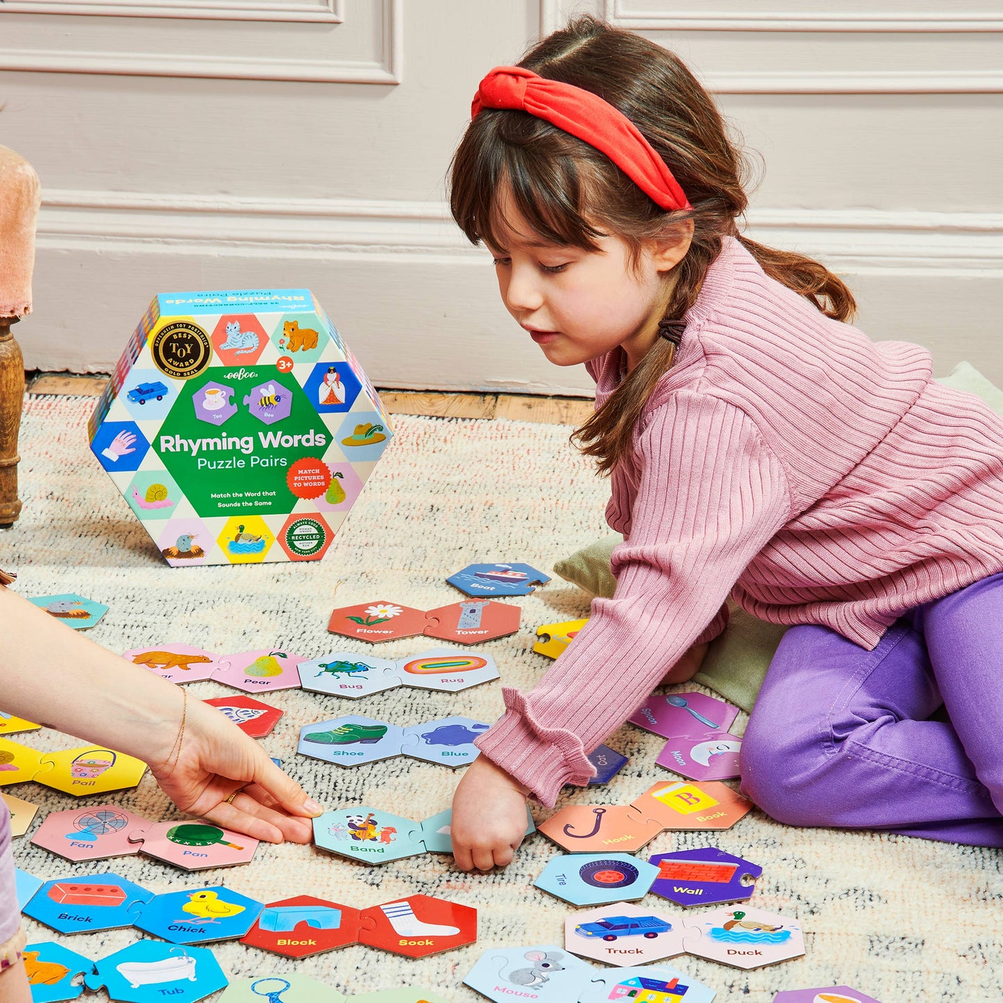 eeBoo - Rhyming Words Hexagon Puzzle Pairs