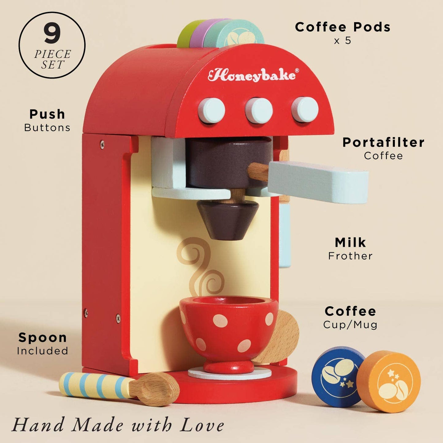 Le Toy Van, Inc. - Wooden Toy Coffee Machine & Pods