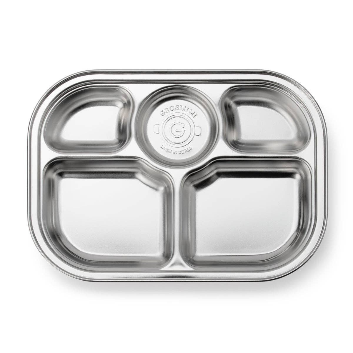 Grosmimi (zezebaebae) - Grosmimi Stainless Steel Food Tray with 5 Compartment: With suction