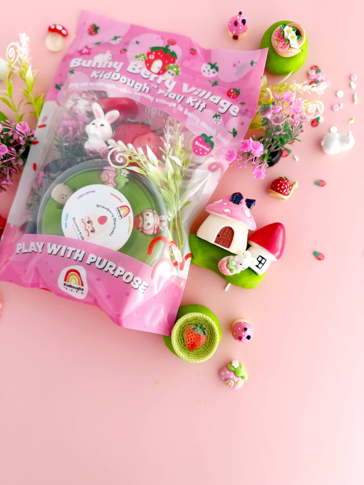 Earth Grown KidDoughs (KidDoughs by EGKD) - Bunny Berry Village KidDough Play Kit