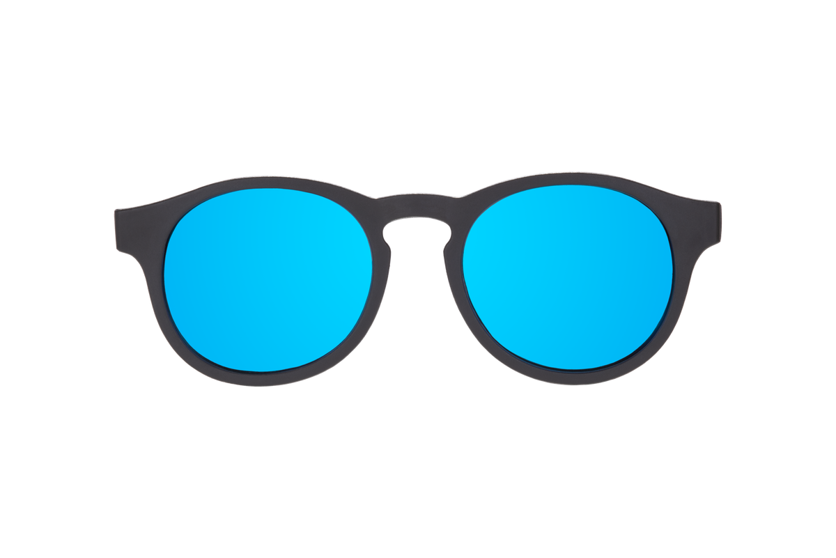 Babiators - Jet Black w/ Cobalt Blue Lens  Polarized Keyhole Sunglasses: Ages 6+