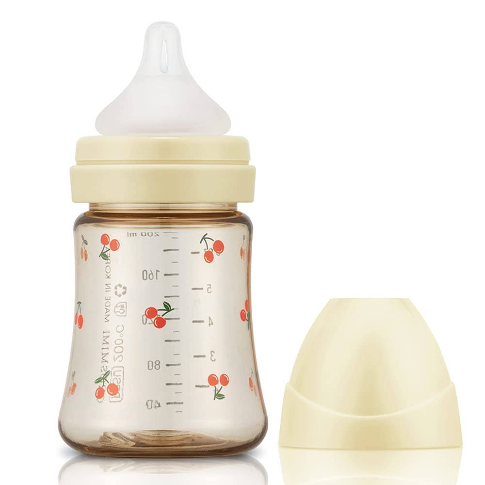 zezebaebae (Grosmimi and Cha&Mom) - Grosmimi PPSU Baby Bottle - 6oz (200ml): Bear_White