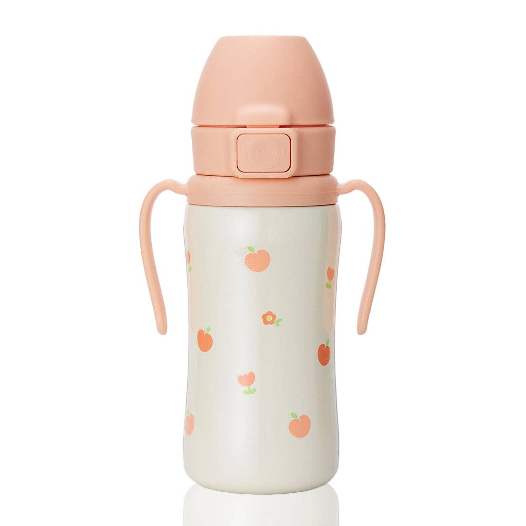 zezebaebae (Grosmimi and Cha&Mom) - Grosmimi Stainless Steel Straw Cup with Flip Top - 10oz (300ml): Air Balloon_Blue