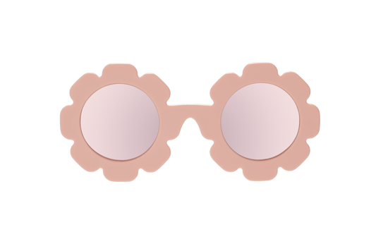 Babiators - Polarized Flower Sunglasses: Ages 6+ / Peachy Keen | Rose Gold Mirrored Lens