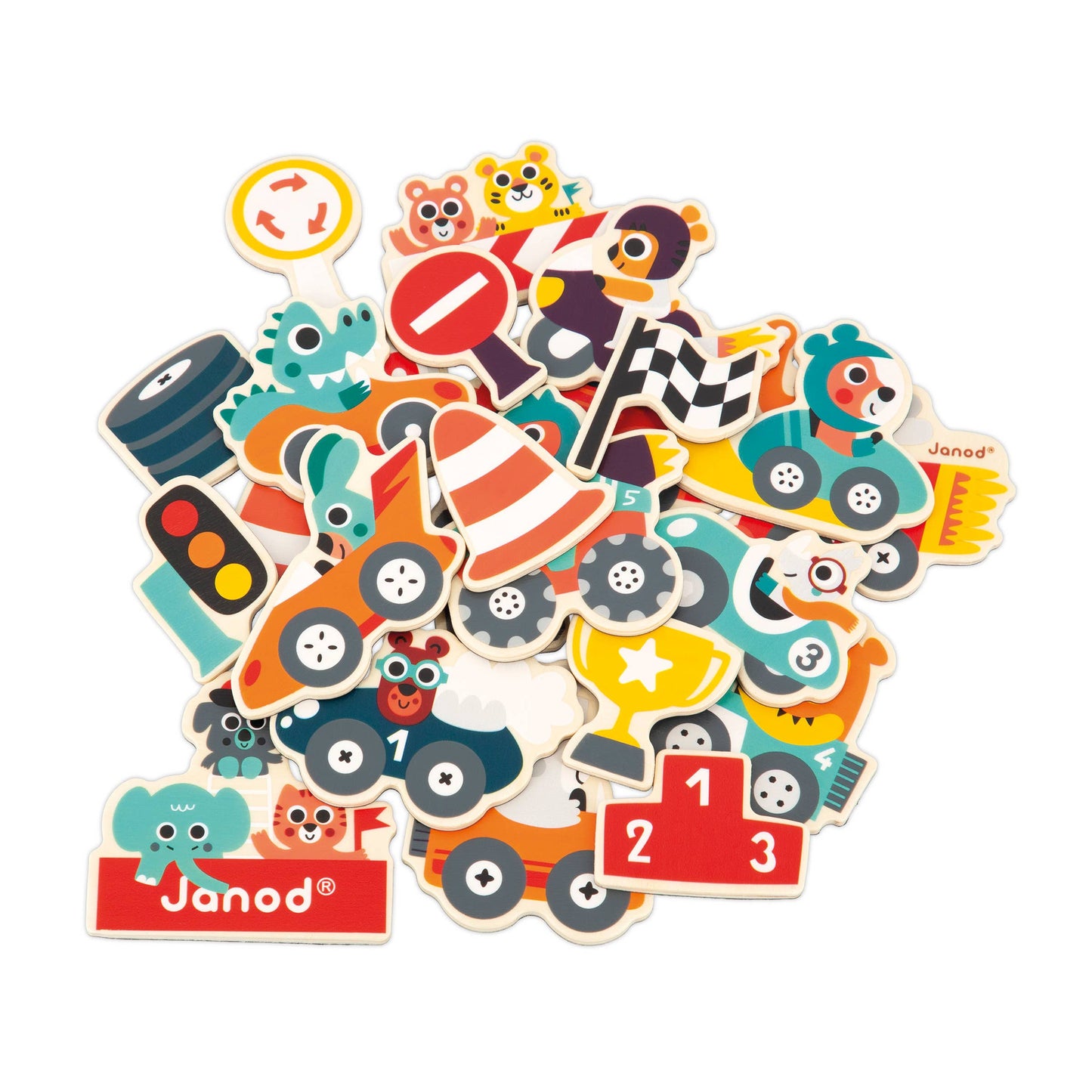 Janod - Car Magnets - 24 Pcs..