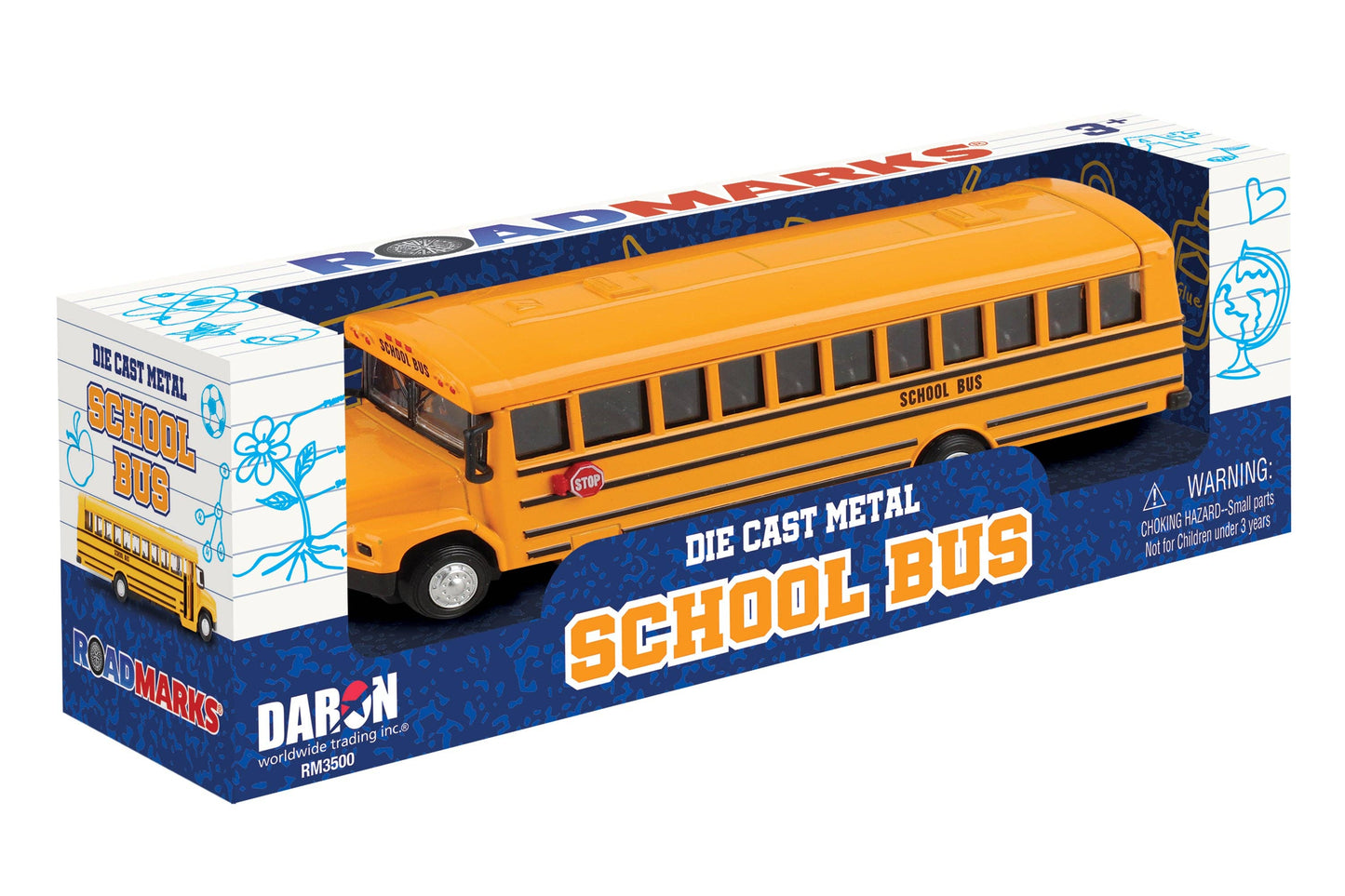 Daron Worldwide Trading - RM3500 Road Marks School Bus by Daron Toys