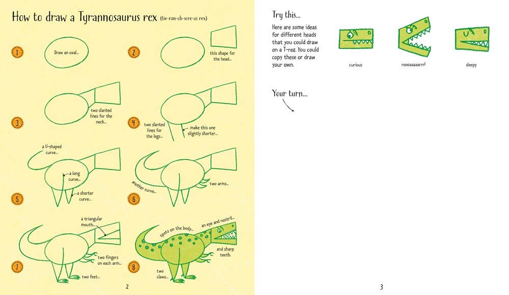 HarperCollins - Step-By-Step Drawing Dinosaurs : Usborne