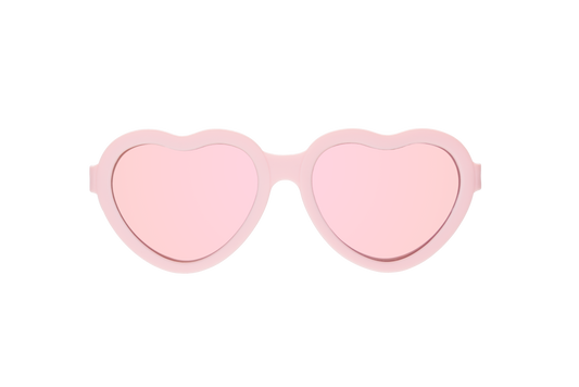 Babiators - Original Heart: Ballerina Pink | Rose Gold Mirrored Lenses: Ages 0-2