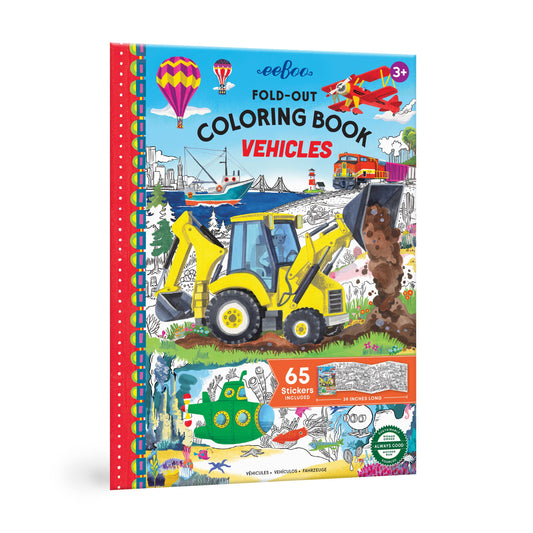 eeBoo - Vehicles Fold-Out Coloring Book