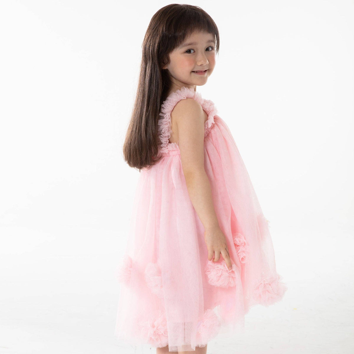 Petite Hailey - PomPom Tutu Dress: Pink / 1-2