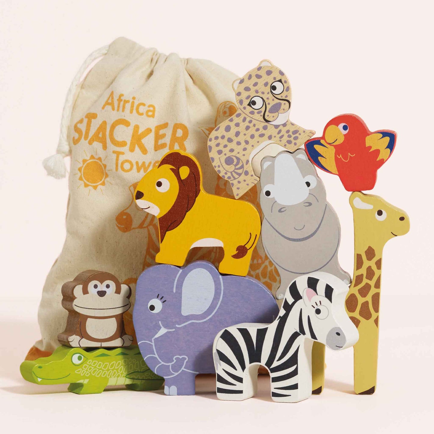 Le Toy Van, Inc. - Africa Stacking Animals & Bag