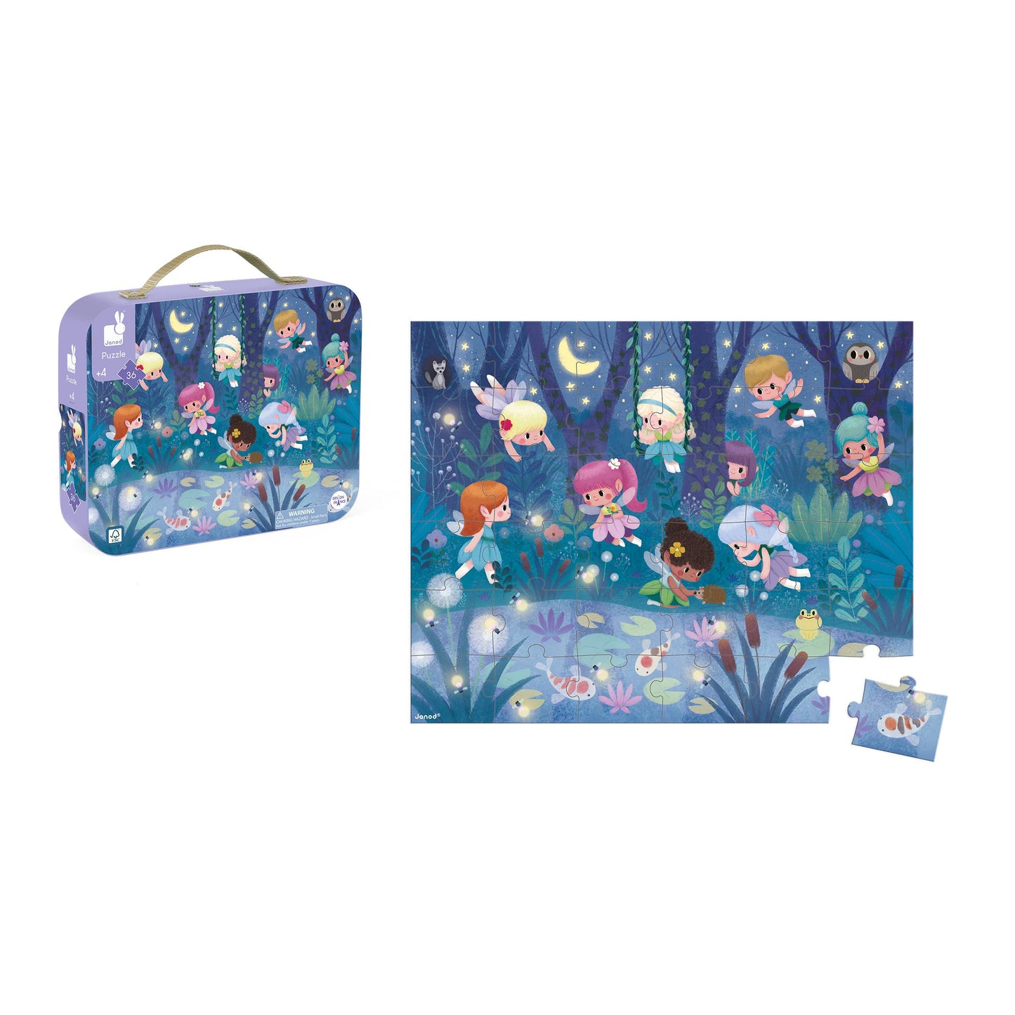 Janod - Puzzle - Fairies & Waterlilies - 36 Pcs