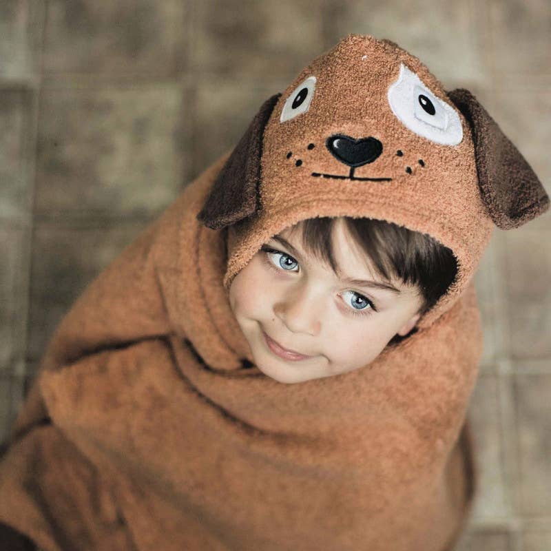 Yikes Twins - Dog hooded towel for toddlers ages 2 to 8 years old