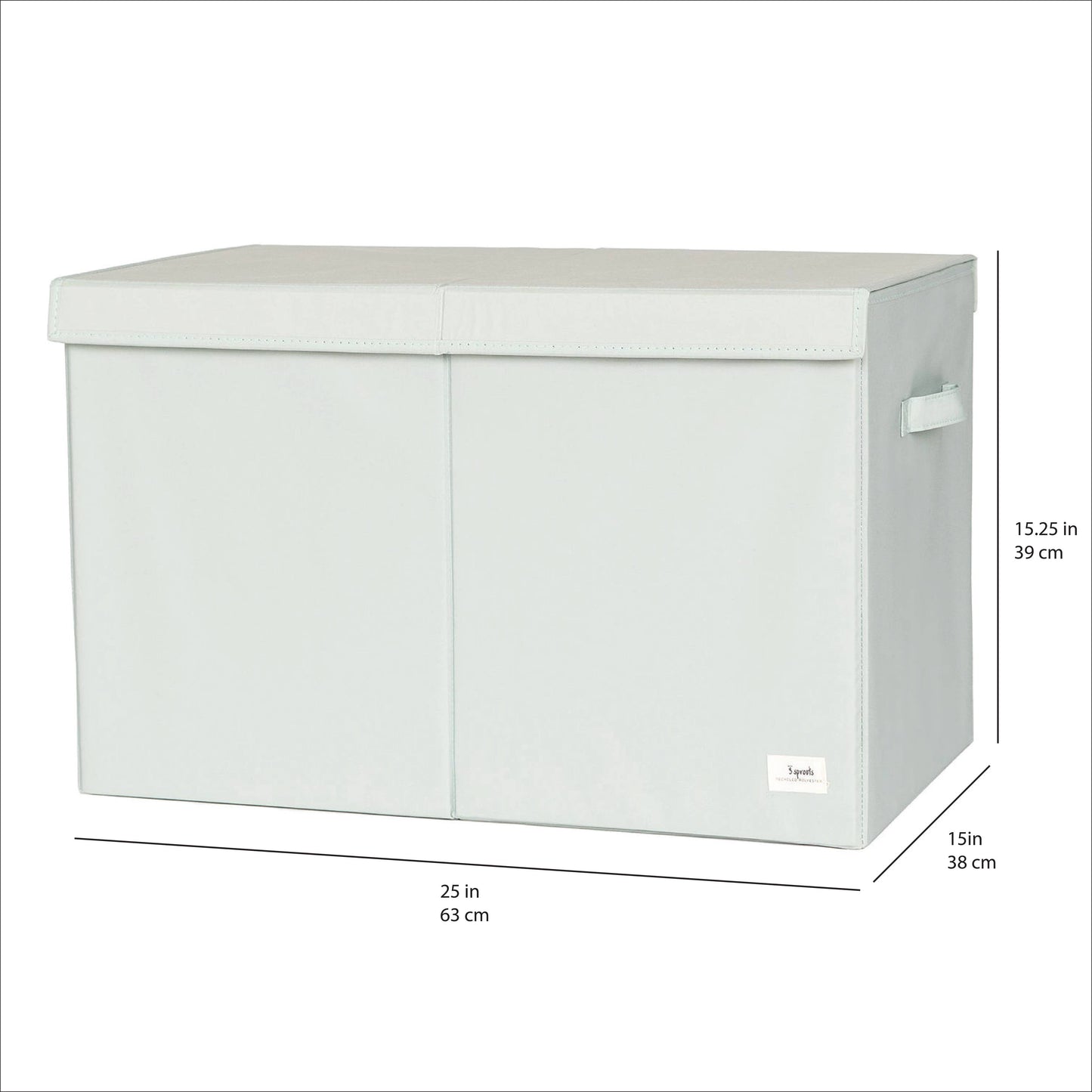 3 Sprouts - Recycled Fabric Folding Chest - Solid Colors: Light Gray