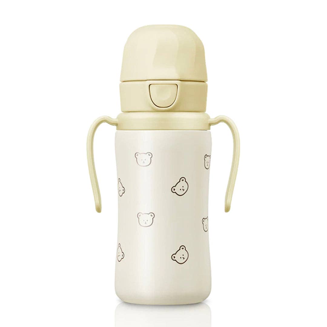 zezebaebae (Grosmimi and Cha&Mom) - Grosmimi Stainless Steel Straw Cup with Flip Top - 10oz (300ml): Air Balloon_Blue