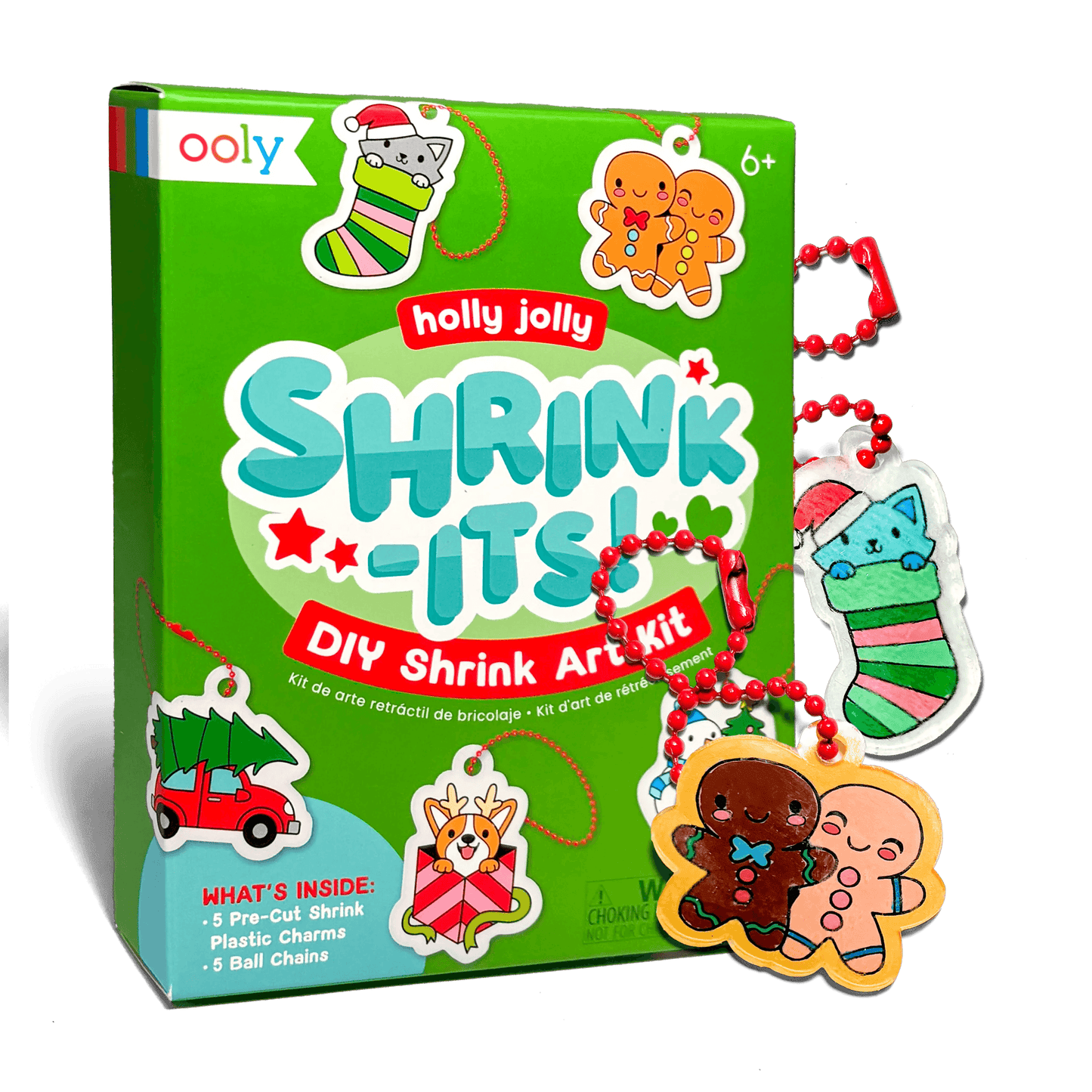OOLY - Mini Shrink-Its! DIY Shrink Art Kit - Holly Jolly