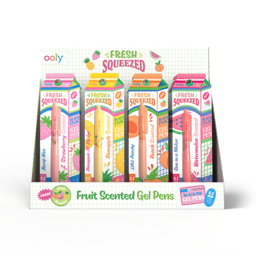 OOLY - Fresh Squeezed Black Ink Scented Gel Pens - Display of 24