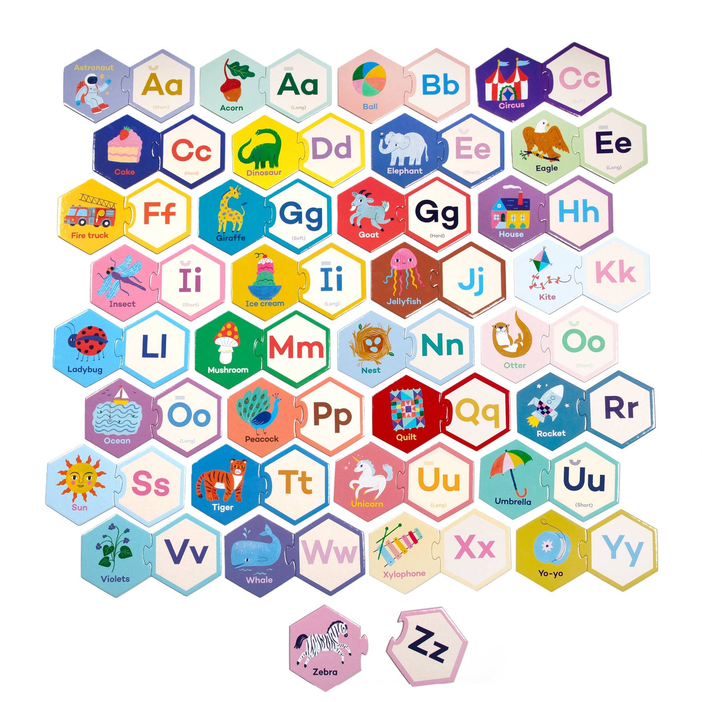 eeBoo - Alphabet Hexagon Puzzle Pairs