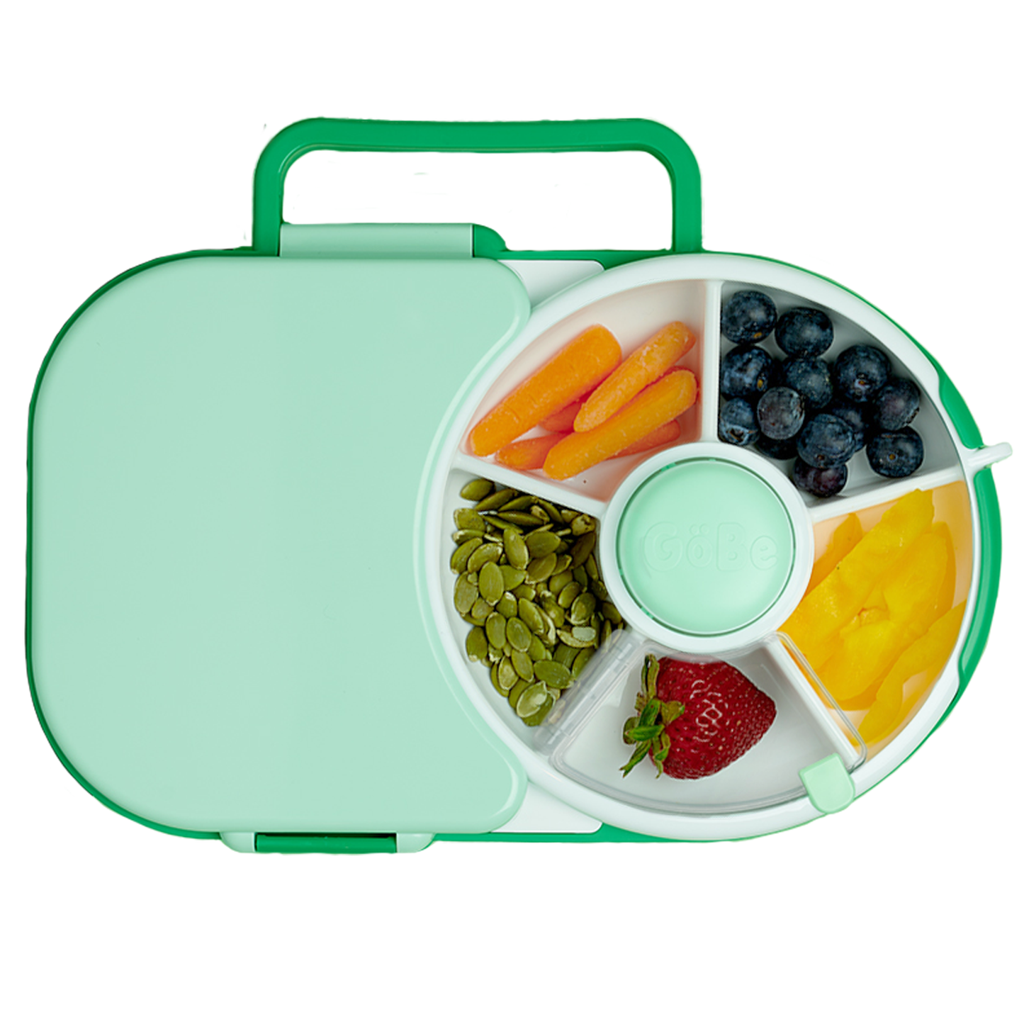 GöBe Kids - GoBe Kids Lunchbox with Snack Spinner: Blueberry Blue