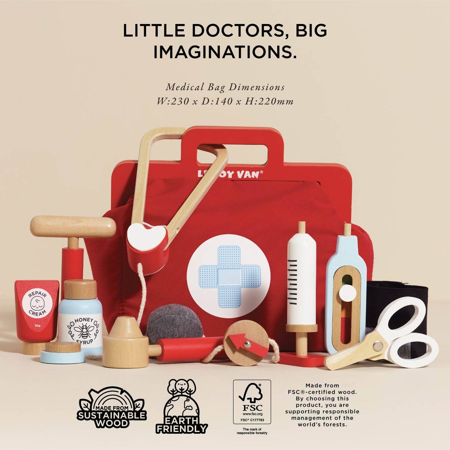 Le Toy Van, Inc. - Vintage Doctor Roleplay Wooden Kit
