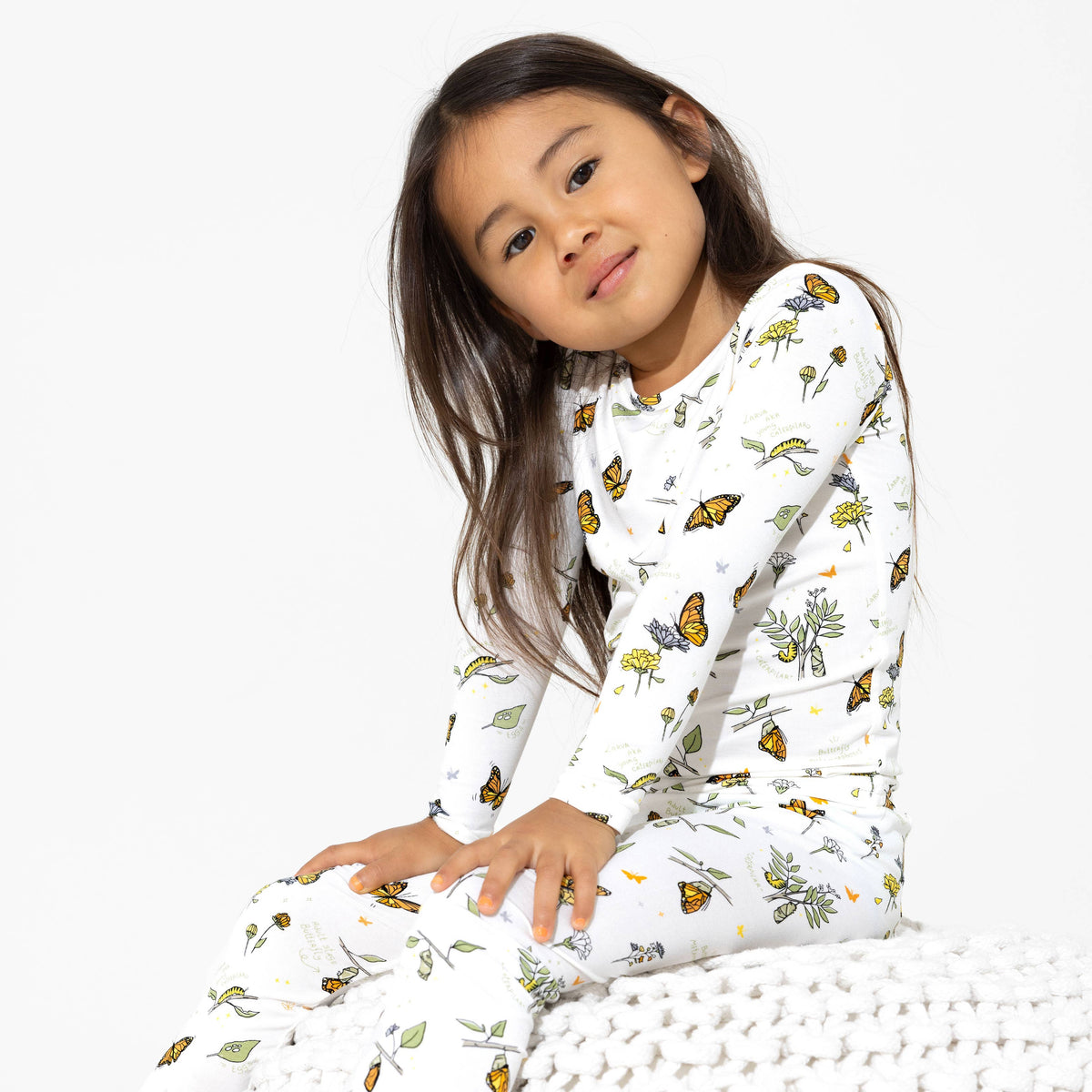 Bellabu Bear - Monarch Butterfly Bamboo Kids Pajamas: 3T