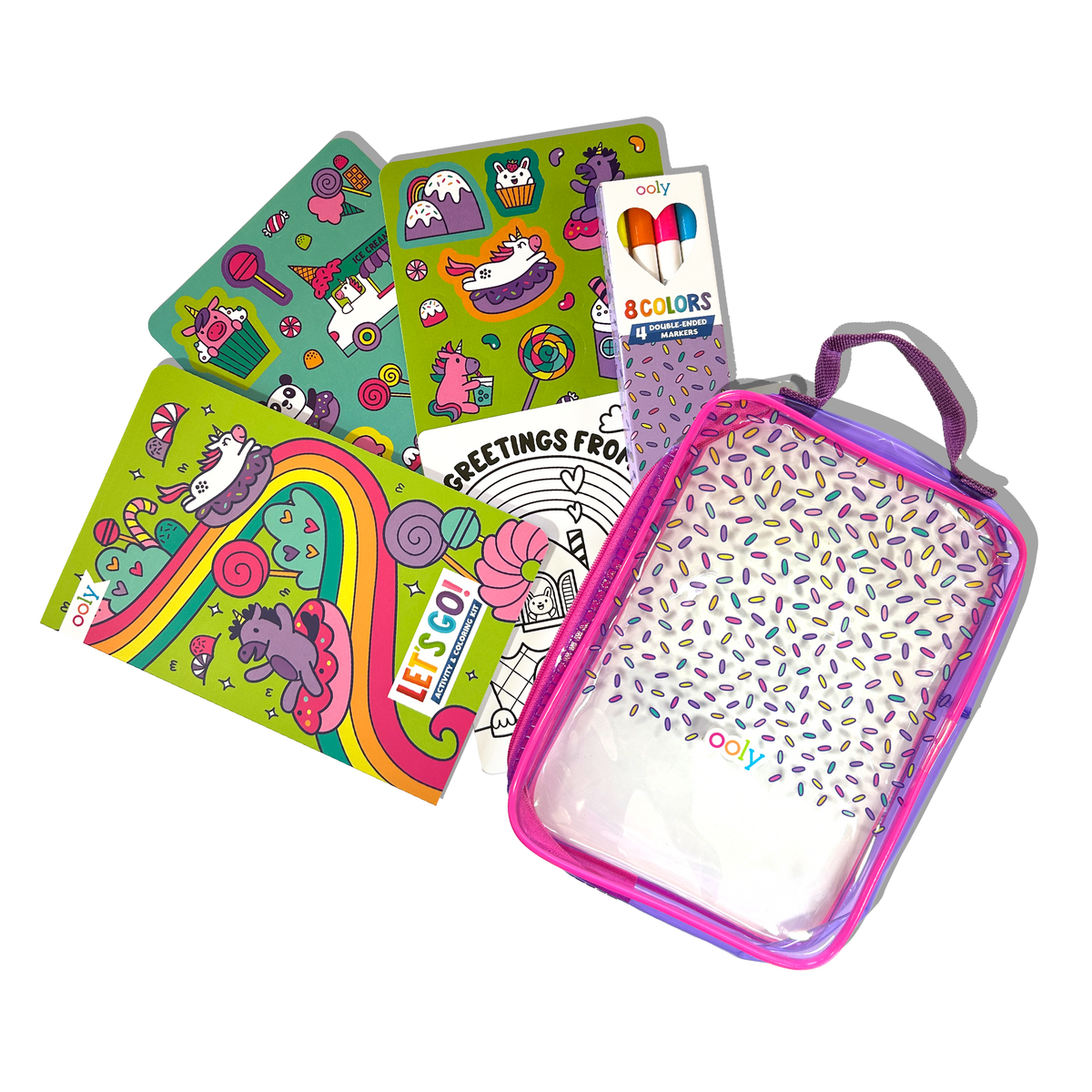 OOLY - Let's Go!: Activity & Coloring Kit - Unicorn Candy Town