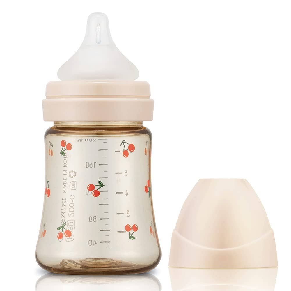 zezebaebae (Grosmimi and Cha&Mom) - Grosmimi PPSU Baby Bottle - 6oz (200ml): Bear_White