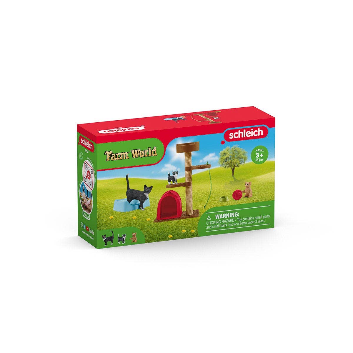 Schleich - Playtime For Cute Cats Farm Figurine Toys Play Set