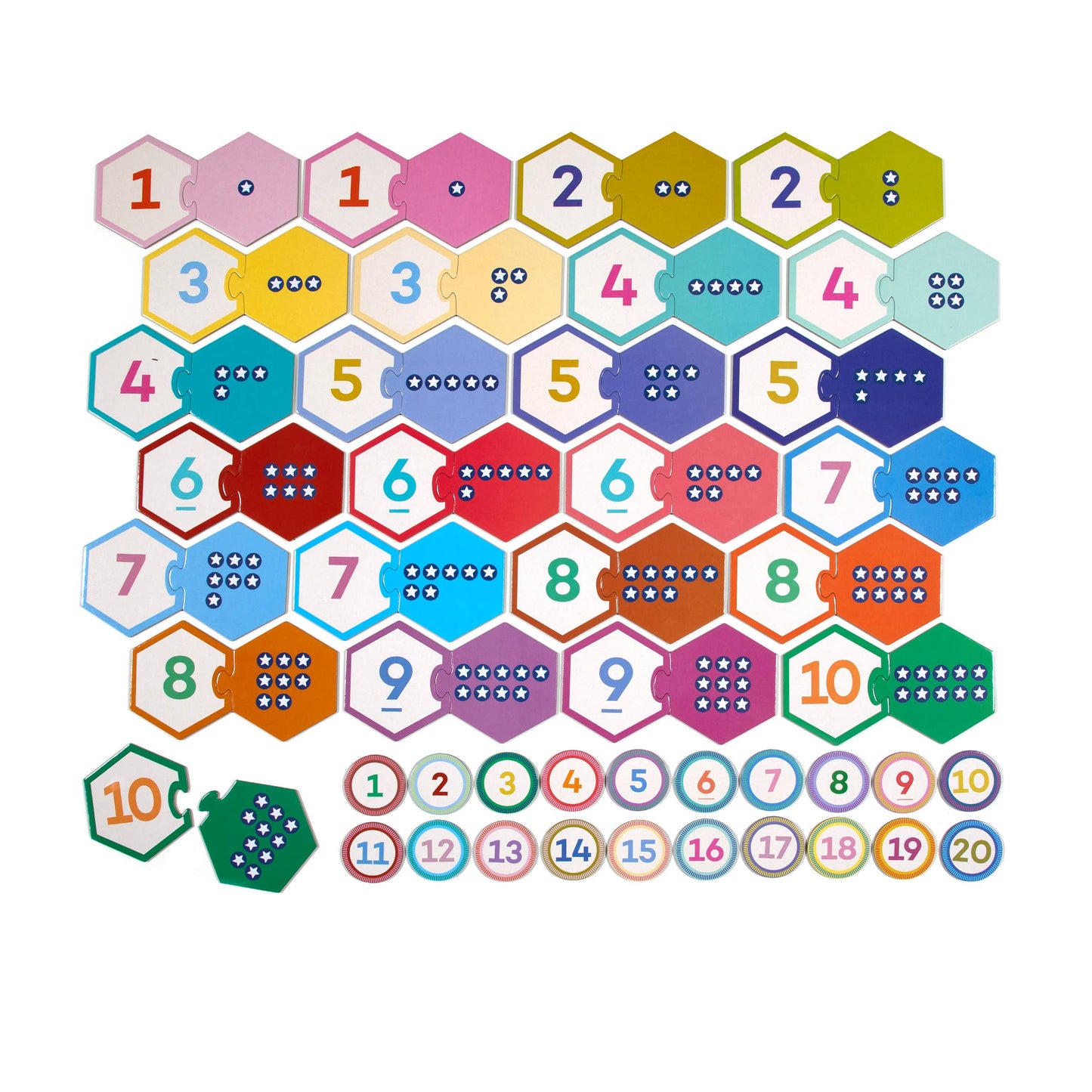 eeBoo - Numbers Hexagon Puzzle Pairs