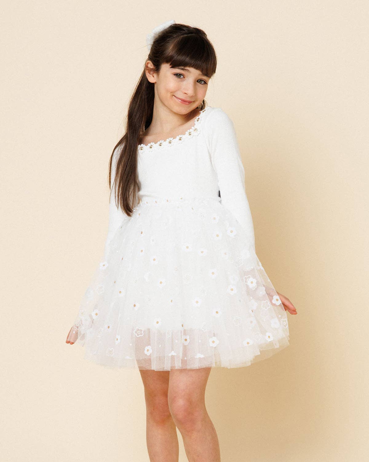Petite Hailey - Flower Lace Tutu Dress: Pink / 8