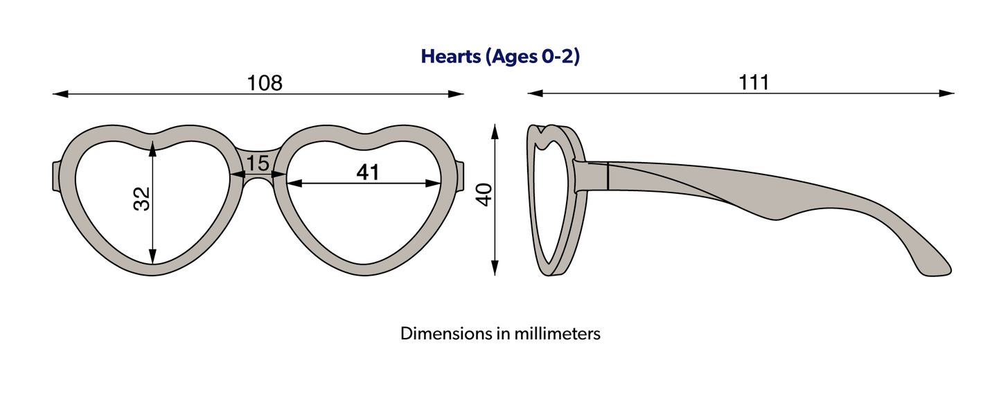 Babiators - Polarized Heart Sunglasses: Ages 6+ / Sweet Cream | Rose Gold Mirrored Lens