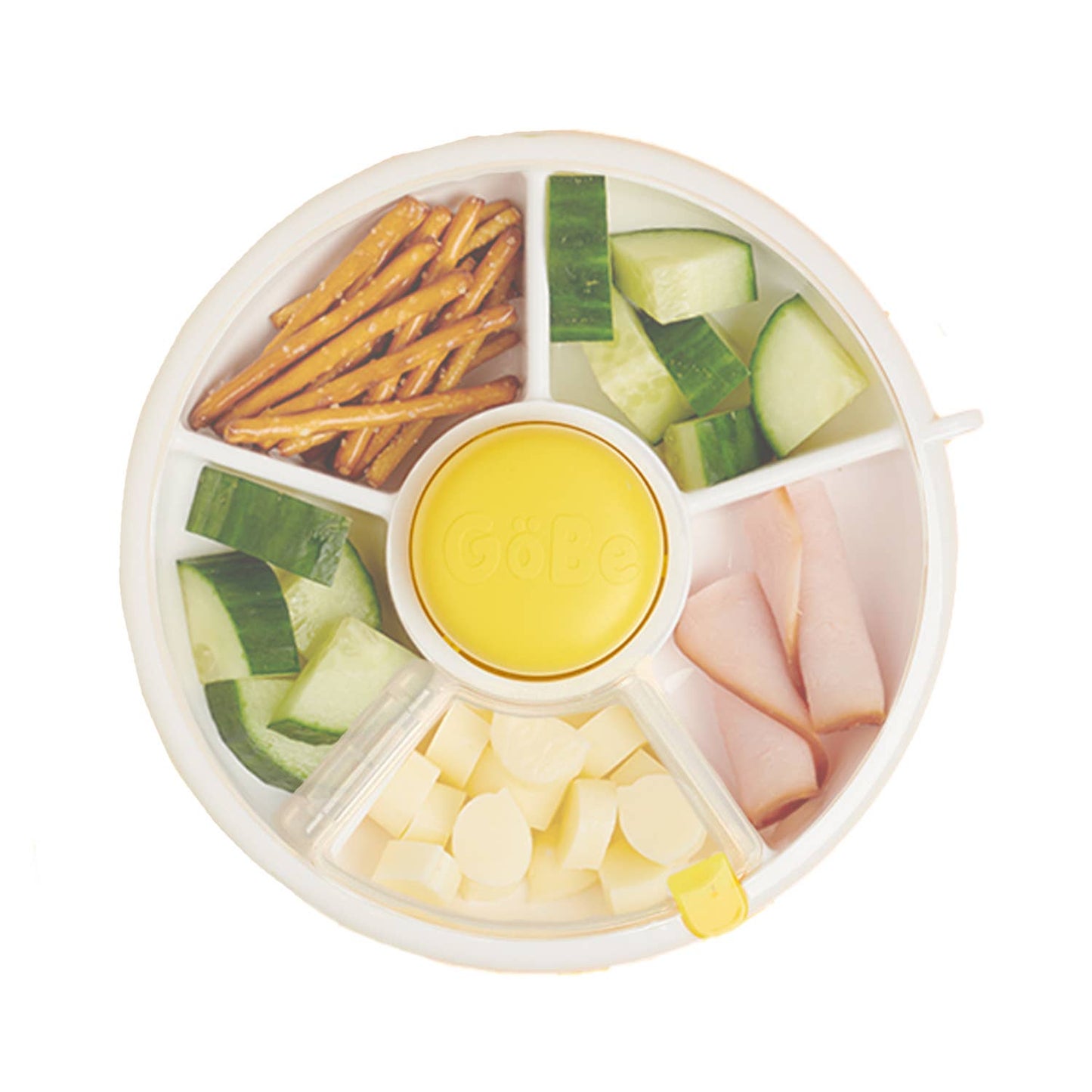 GöBe Kids - GoBe Kids Original Snack Spinner, Reusable Travel Snack Box: Lemon Yellow