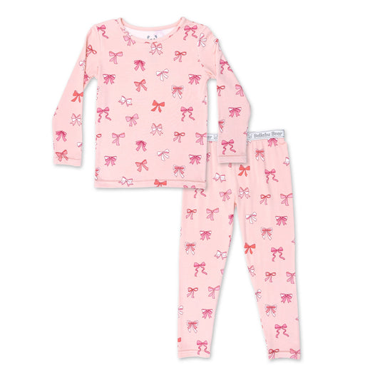 Bellabu Bear - Take A Bow Bamboo Kids Pajamas: 6Y