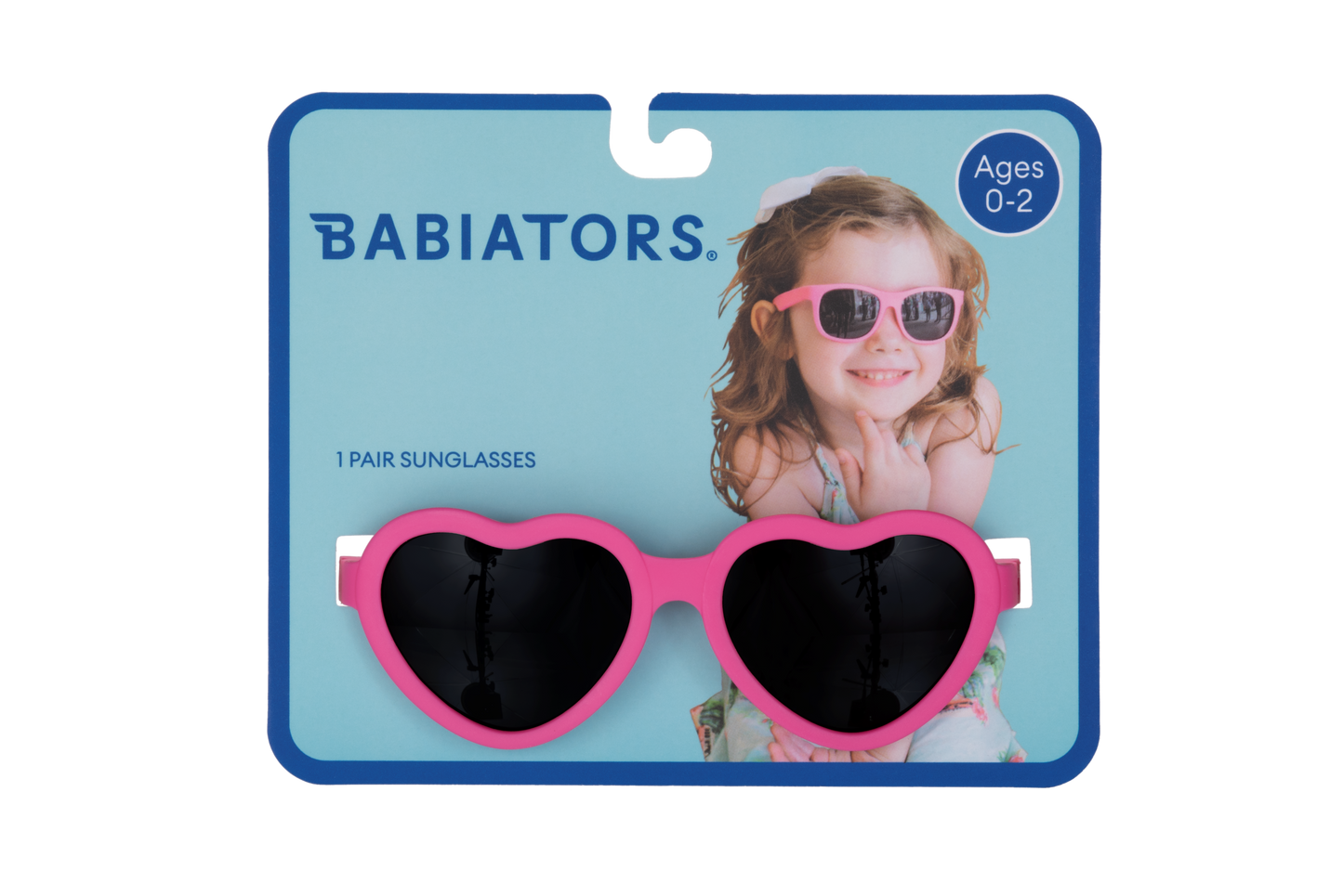 Babiators - Hot Pink Heart  Kids Sunglasses on Peggable Hangtag : Ages 3-5