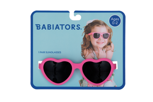 Babiators - Hot Pink Heart  Kids Sunglasses on Peggable Hangtag : Ages 3-5