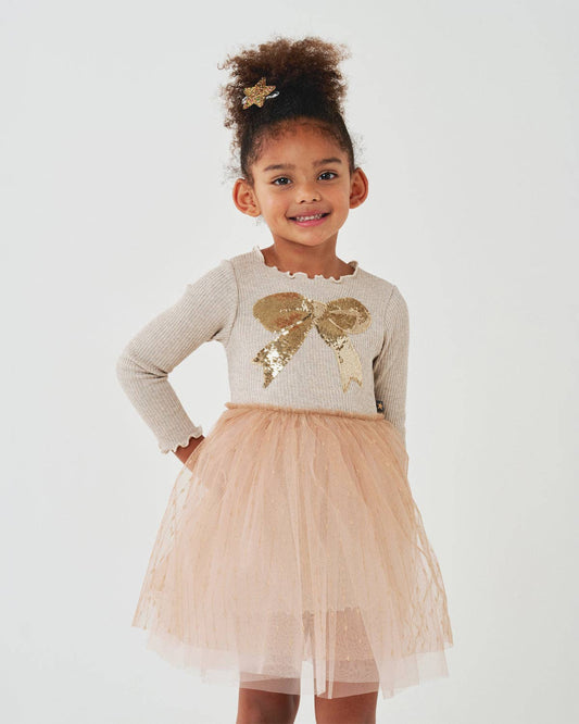 Petite Hailey - Quincy Bow Tutu: Gold / 18M
