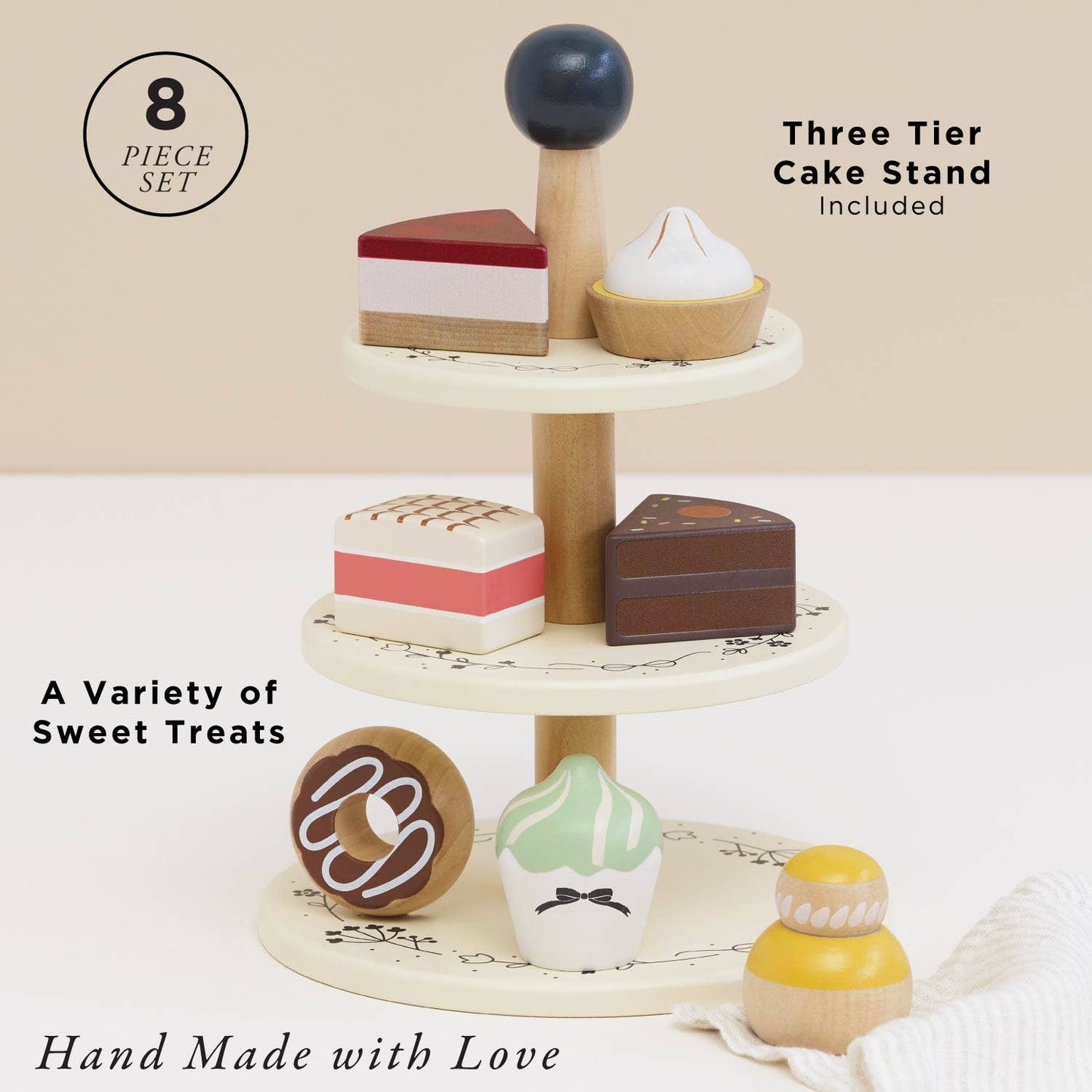 Le Toy Van, Inc. - Wooden Toy Cake Stand & Selection of 7 Eco-Friendly Treats