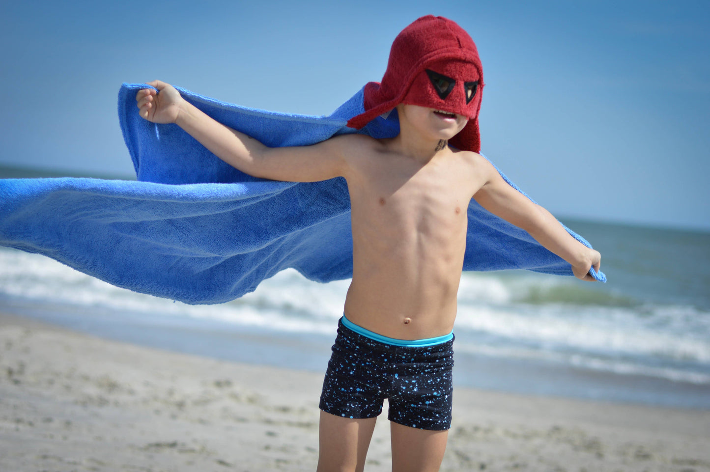 Yikes Twins - Superhero Hooded Towel for toddlers ages 2 to 8 years old