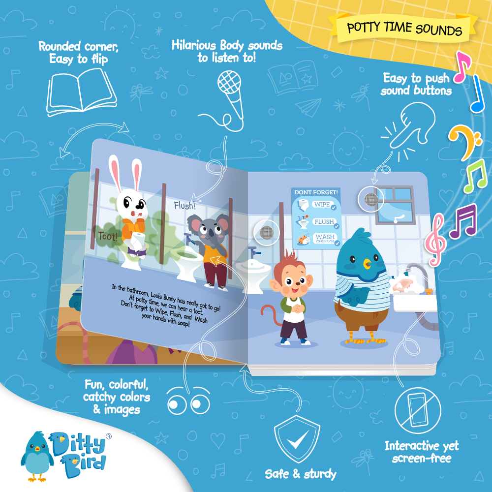 Ditty Bird - NEW | Potty Time Sounds | Ditty Bird Baby Sound Book